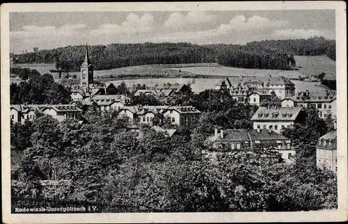 Ak Rodewisch im Vogtland Sachsen, Totalansicht vom Ort, Vogelschau, Kirche, Wald
