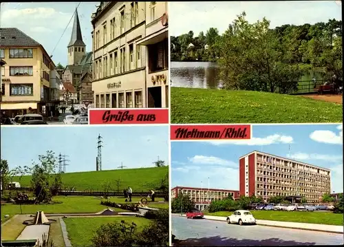 Ak Mettmann in Nordrhein Westfalen, Jubiläumsplatz, Goldbergerteich, Minigolf, Kreisverwaltung