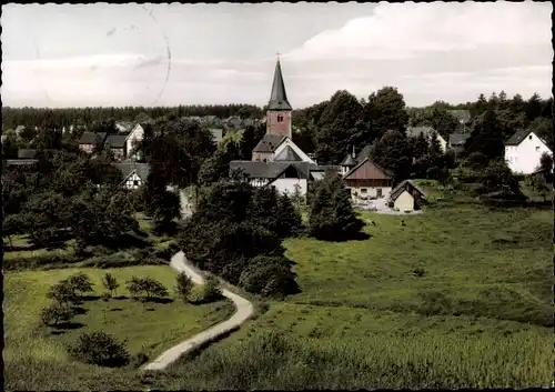 Ak Flammersfeld im Landkreis Altenkirchen Westerwald Rheinland Pfalz, Teilansicht mit Kirche
