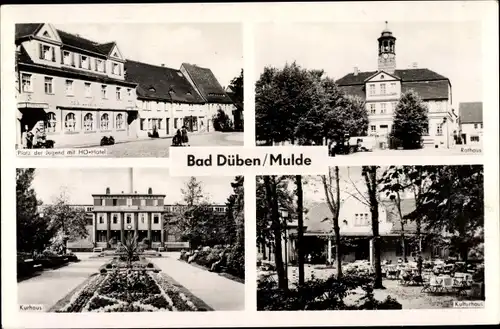 Ak Bad Düben an der Mulde Sachsen, Platz der Jugend mit HO Hotel, Kurhaus, Rathaus, Kulturhaus