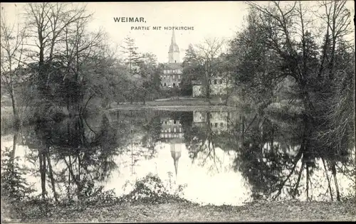 Ak Weimar in Thüringen, Partie mit Hofkirche