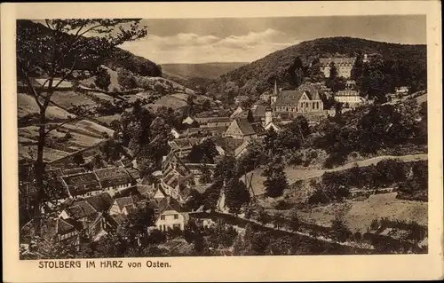 Ak Stolberg im Harz, Panorama von Osten