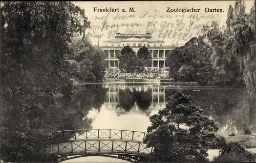 Ak Frankfurt am Main, Zoologischer Garten, Brücke