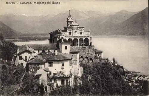 Ak Locarno Kt. Tessin Schweiz, Madonna del Sasso