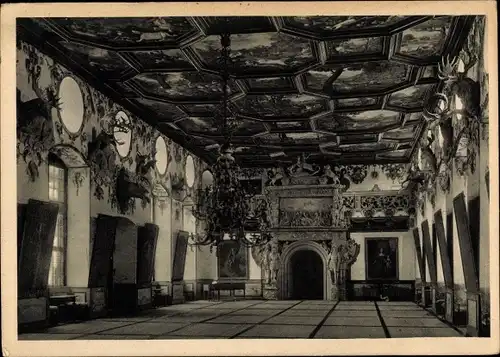 Ak Weikersheim in Tauberfranken, Schloss, großer Saal