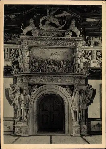 Ak Weikersheim in Tauberfranken, Schloss, Portal im großen Saal