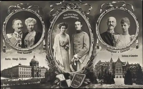 Ak Herzog Ernst August von Braunschweig, Prinzessin Viktoria Luise, Kaiserpaar, Herzog v. Cumberland