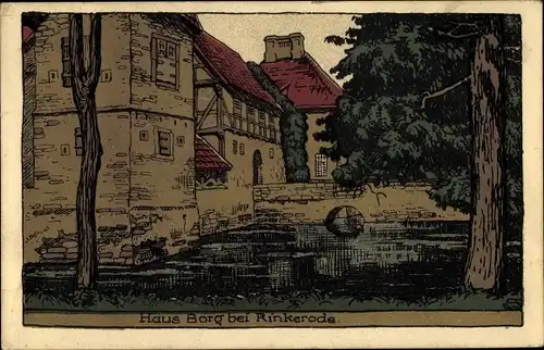 Steindruck Ak Rinkerode Drensteinfurt Westfalen, Haus Borg