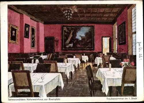 Ak München, Schwarzwälders Naturweinhaus zur Rheinpfalz, Traubenzimmer, Hartmannstraße 8