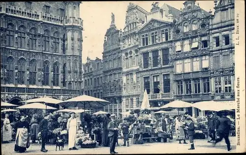 Ak Bruxelles Brüssel, Le Marché aux fleurs, Blumenmarkt