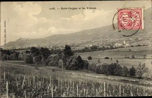 Ak Saint Cergues Kanton Waadt, Vue générale avec les Voirons