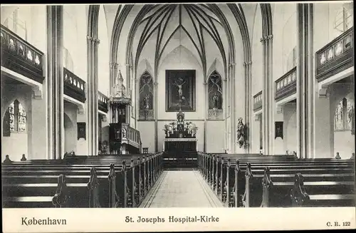 Ak København Kopenhagen Dänemark, St. Josephs Hospital Kirke