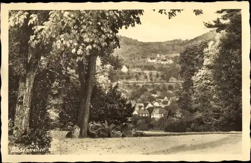 Foto Ak Badenweiler am Schwarzwald, Durchblick zum Ort