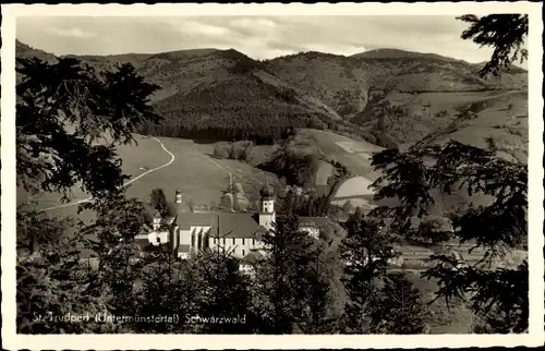 Ak St. Trudpert Münstertal, Gasthof und Pension zum Kreuz, Kirche