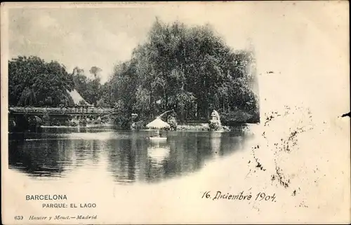 Ak Barcelona Katalonien, Parque, El Lago