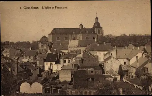 Ak Gembloux Wallonien Namur, L'eglise et Panorama