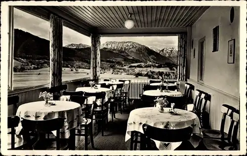 Ak Siegsdorf in Oberbayern, Pension Eisenärzt, Ausblick von der Terrasse