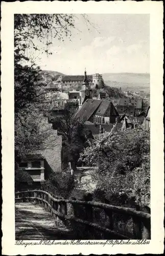 Ak Tübingen am Neckar Baden Württemberg, Blick von der Zollernstraße auf Stiftskirche u. Schloss