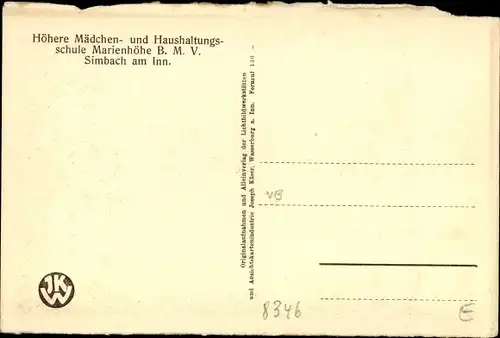 Ak Simbach Inn Niederbayern, Höhere Mädchen u. Hausverwaltungsschule Marienhöhe, Spielplatz, Pause