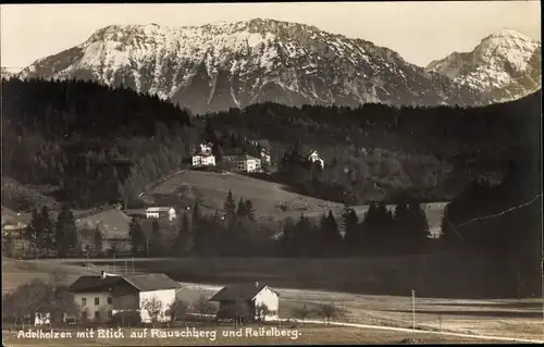 Ak Adelholzen Siegsdorf Bayern, Panorama vom Ort, Rauschberg u. Reifelberg