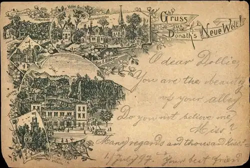 Litho Dresden, Donath's Neue Welt, Camera obscura, Naturweinstube, Mühlengrund