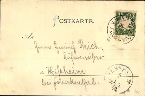 Litho Maximiliansau Wörth Rheinland Pfalz, Gasthaus zum großen Schoppen