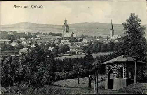Ak Korbach in Hessen, Panorama vom Ort
