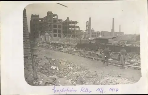 Foto Ak Lille Nord, Hochhaus, Kriegszerstörungen, I. WK, Explosion