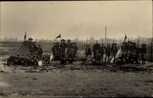 Foto Ak Linz in Oberösterreich, Zeltlager, Pfadfinder