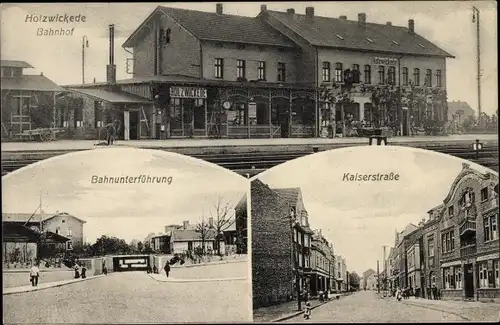 Ak Holzwickede im Ruhrgebiet, Bahnhof, Bahnunterführung, Kaiserstraße