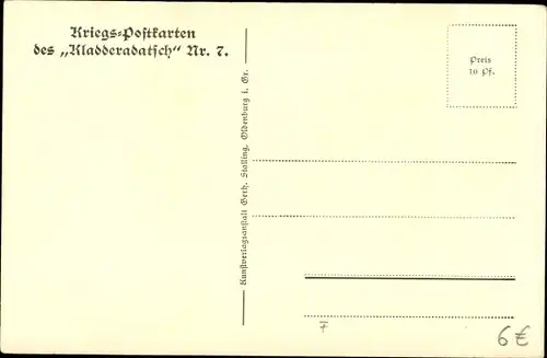 Ak Dt. Soldat als Riese 1914, Bismarckstiefel, Kladderdatsch, Karikatur