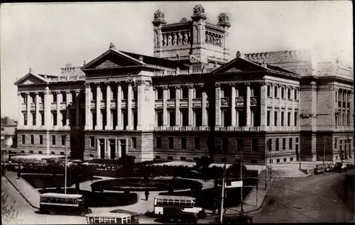 Ak Montevideo Uruguay, Palacio Legislativo, Omnibusse