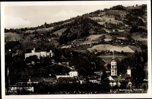 Ak Wolfsberg in Kärnten, Blick auf den Ort, Kirche, Schloss