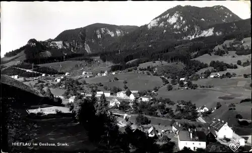 Ak Hieflau Steiermark, Panorama vom Ort