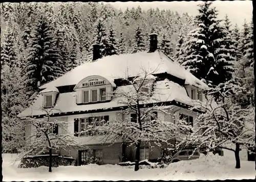 Ak Kutterau St. Blasien im Südschwarzwald Baden Württemberg, Pension Waldesruhe, Schneelandschaft