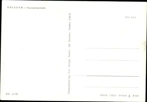 Ak Dresden Zentrum Altstadt, Pioniereisenbahn, Großer Garten