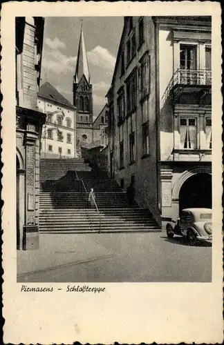 Ak Pirmasens am Pfälzerwald, Schloßtreppe