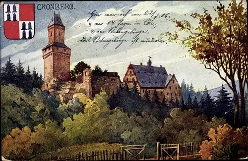 Wappen Künstler Ak Rothgeb, Gg., Kronberg im Taunus Hessen, Schloss, Wappen