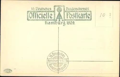 Ak 16. Dt. Bundesschießen 1909, Hamburg, Festzug, Die neue Burg