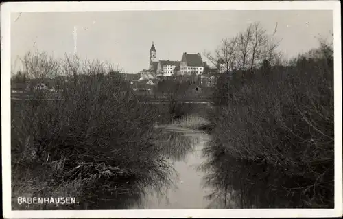 Foto Ak Babenhausen bayr. Schwaben, Wasserpartie, Ortschaft