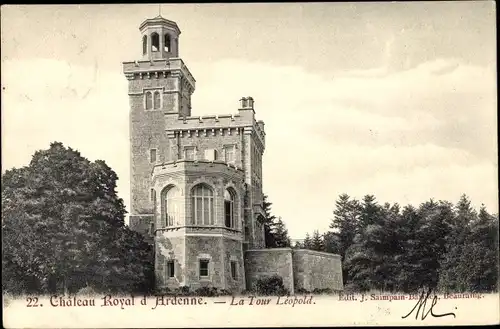 Ak Houyet Wallonien Namur, Chateau Royal d'Ardenne, Tour Léopold