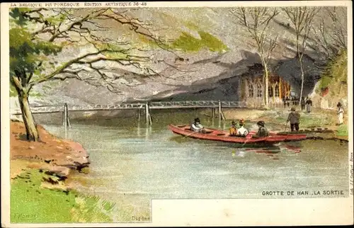 Künstler Ak Han sur Lesse Rochefort Wallonien Namur, Grotte de Han, la Sortie