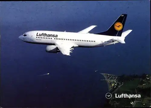 Ak Lufthansa Boeing 737-300 D-ABXT, Passagierflugzeug, Werbung