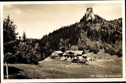 Ak Tegernsee im Kreis Miesbach Oberbayern, Galaun mit Riederstein