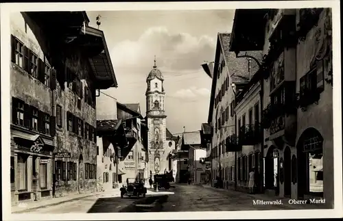 Ak Mittenwald in Oberbayern, Oberer Markt