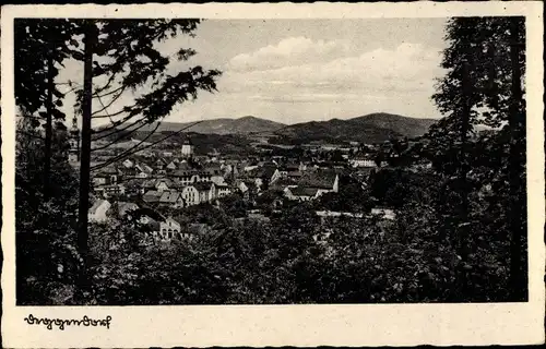 Ak Deggendorf im Bayerischen Wald Niederbayern, Durchblick zum Ort