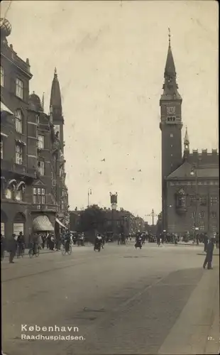 Ak København Kopenhagen Dänemark, Raadhuspladsen, Rathausplatz