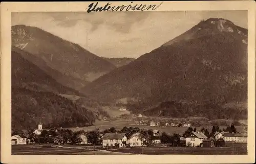 Ak Unterwössen in Oberbayern, Panorama mit Bergen