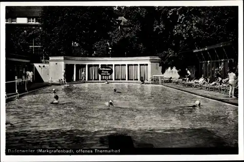 Ak Badenweiler am Schwarzwald, offenes Thermalbad