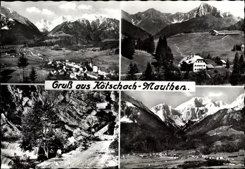 Ak Kötschach Mauthen in Kärnten, Blick auf den Ort, Gebirge